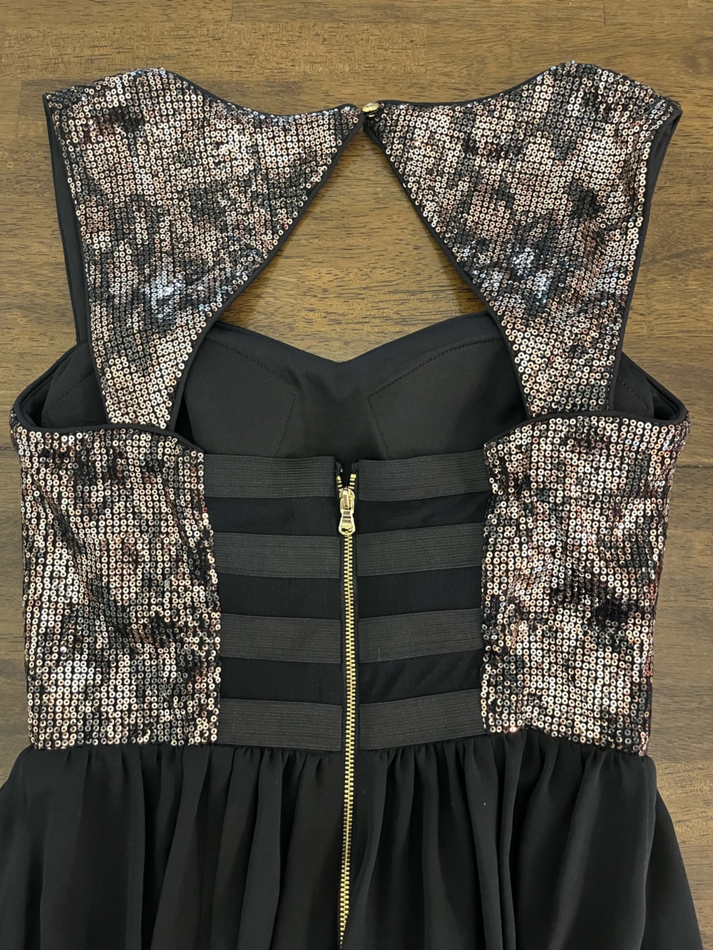 GUESS Sequin Bodice A-Line Dress Sweetheart Neckline Prom Homecoming Dance Sz 4 - Picture 6 of 7